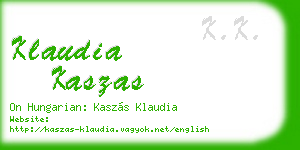 klaudia kaszas business card