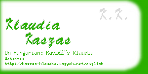 klaudia kaszas business card